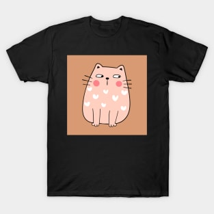 Cute Pink Fat Cat T-Shirt